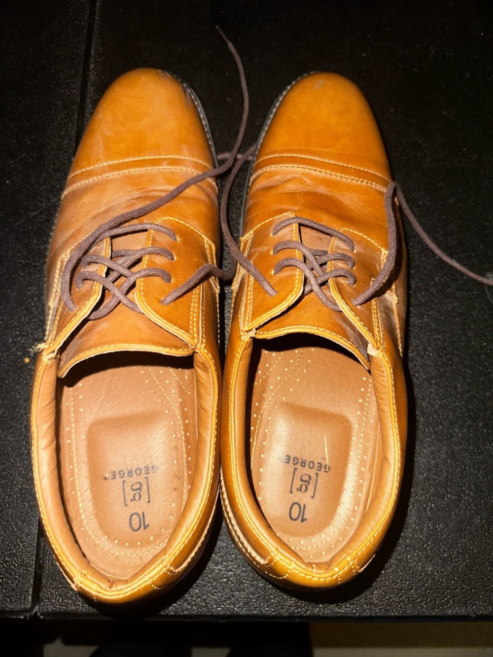George Men's Lace-Up Oxfords in Tan Brown